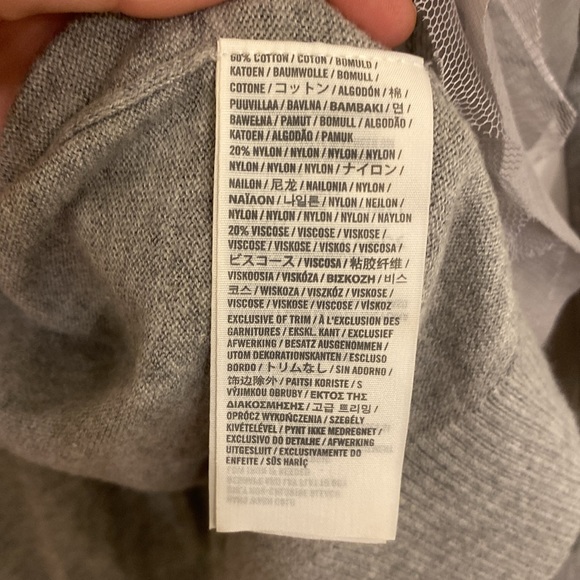 Abercrombie and Fitch Ruffle Open Front Grey Cardigan - Picture 5 of 6